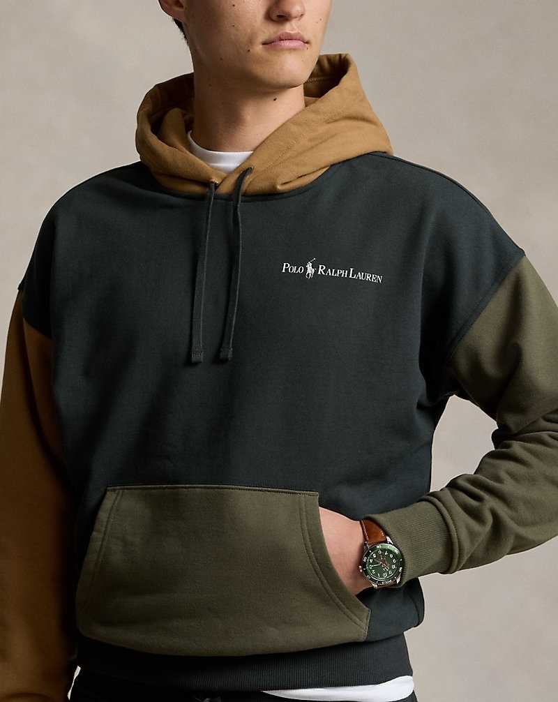 Sudadera con Capucha Ralph Lauren Relaxed Fit Logo Fleece Hombre Negros | BCIERVG-64 - vista 5