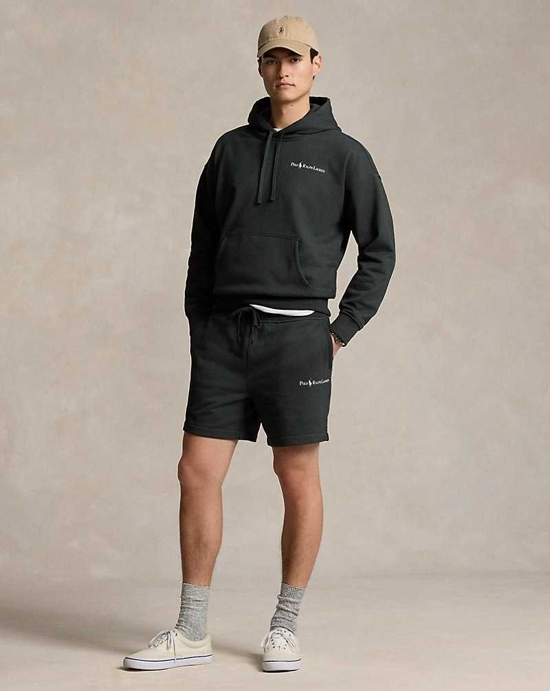 Sudadera con Capucha Ralph Lauren Relaxed Fit Logo Fleece Hombre Negros | HTDBFIX-82 - vista 3