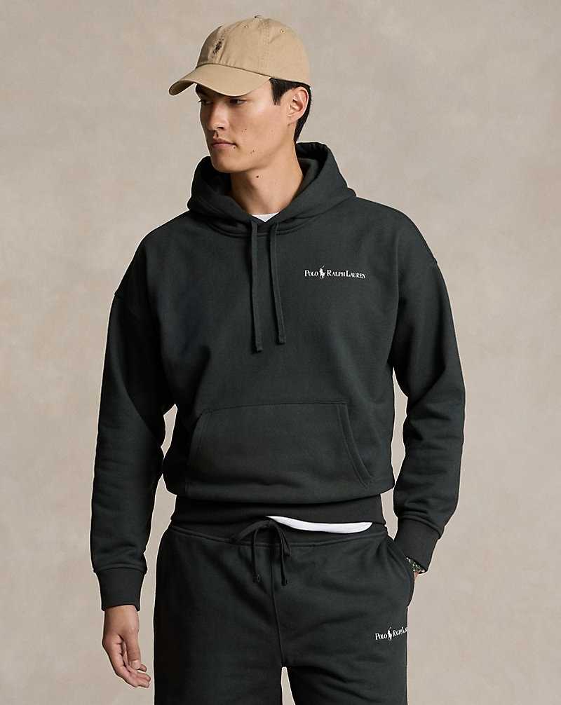 Sudadera con Capucha Ralph Lauren Relaxed Fit Logo Fleece Hombre Negros | HTDBFIX-82 - vista 1