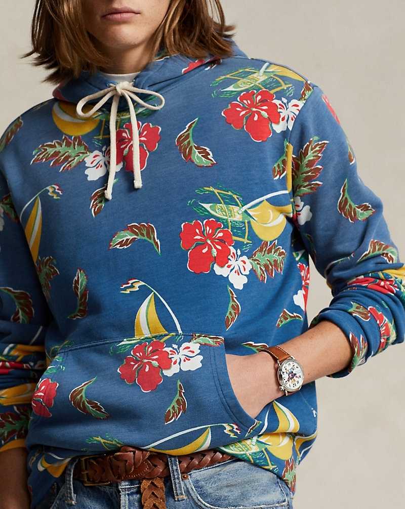 Sudadera con Capucha Ralph Lauren Sailboat-Floral Fleece Hombre Azur | MFZXYHP-49 - vista 5