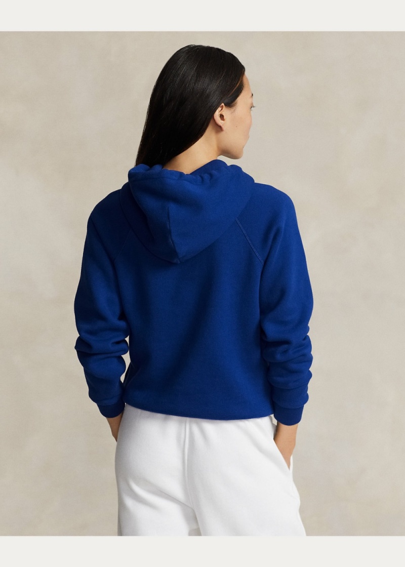Sudadera con Capucha Shrunken Fit Fleece Mujer Azul Rey | HEZN30279 - vista 3