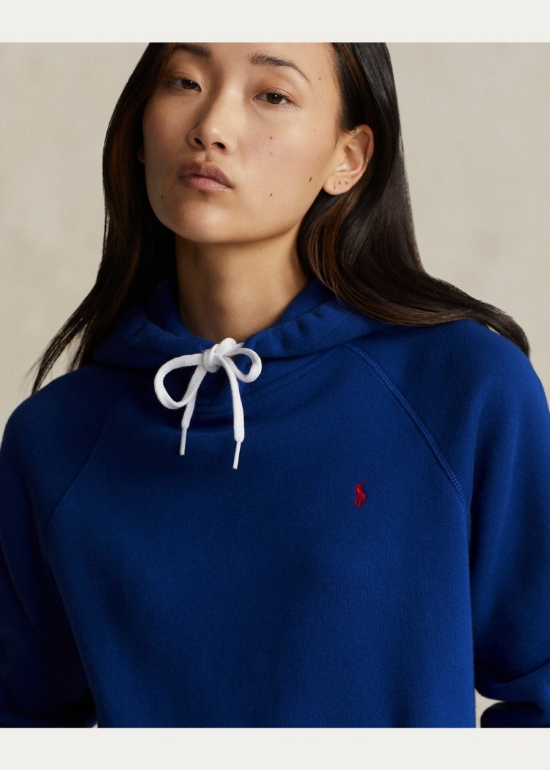 Sudadera con Capucha Shrunken Fit Fleece Mujer Azul Rey | HEZN30279 - vista 4