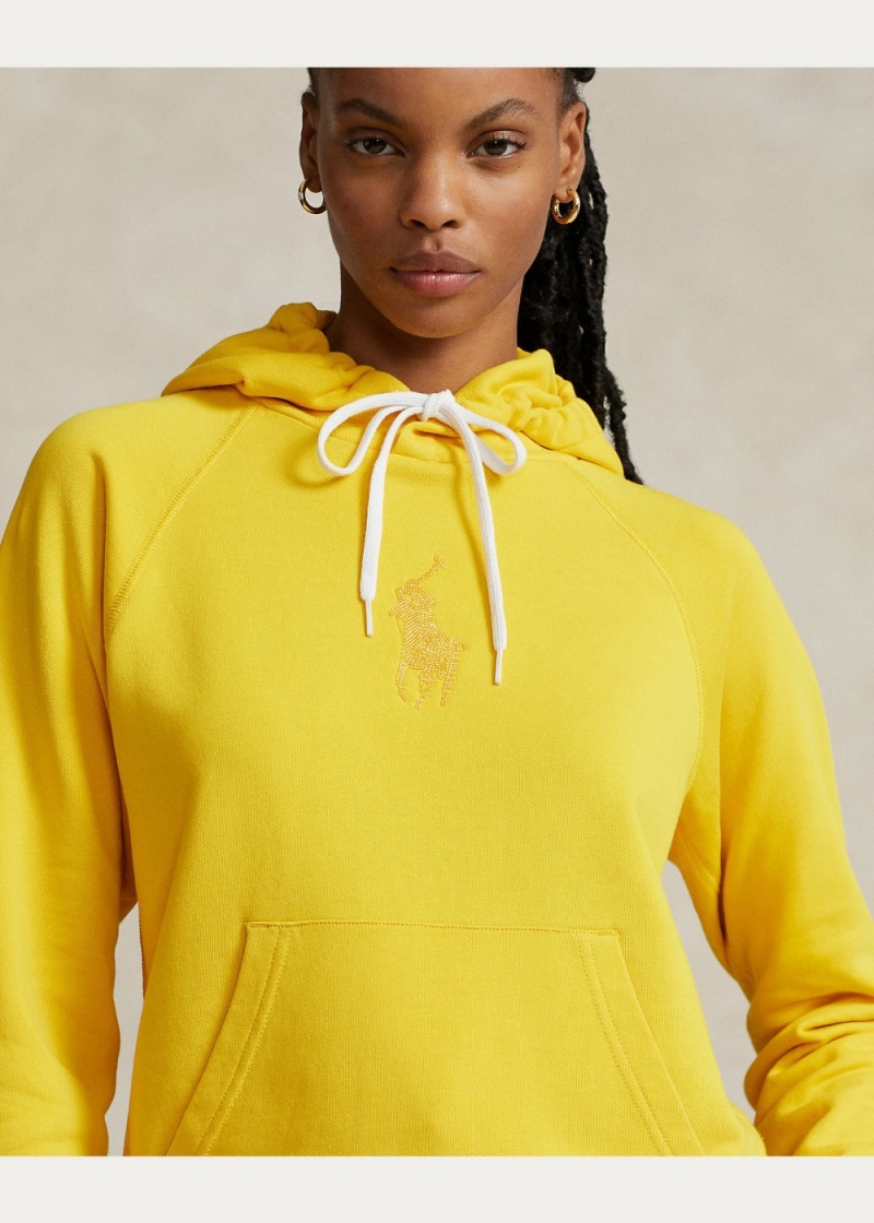 Sudadera con Capucha Shrunken Fit Big Pony Mujer Amarillos | RLYQ84173 - vista 4