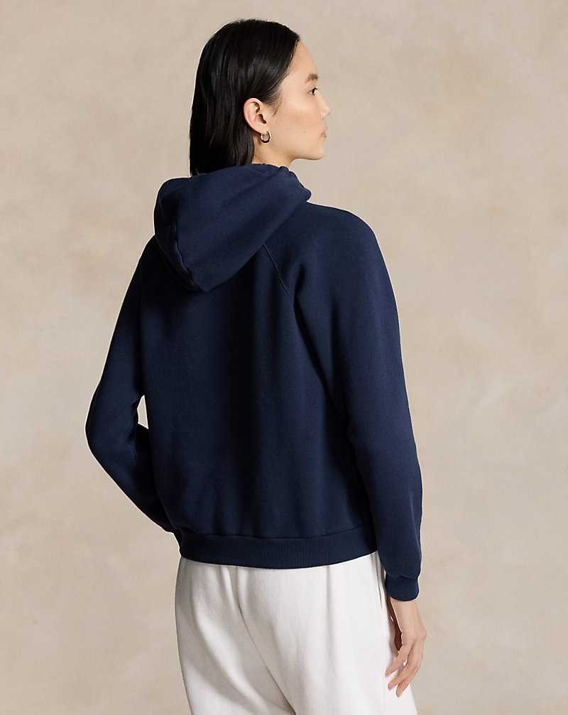 Sudadera con Capucha Ralph Lauren Shrunken Fit Fleece Mujer Azul Marino | MDAKJNE-17 - vista 4