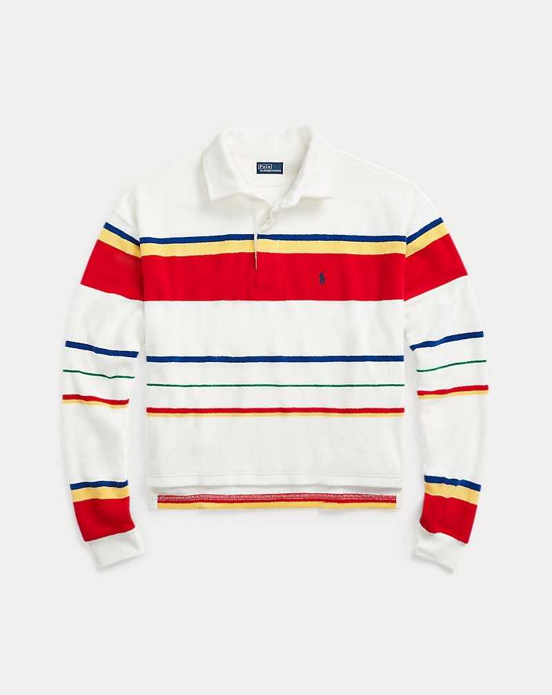Sudadera con Capucha Ralph Lauren Striped Terry Rugby Mujer Rayas | OCAUBJL-34 - vista 2