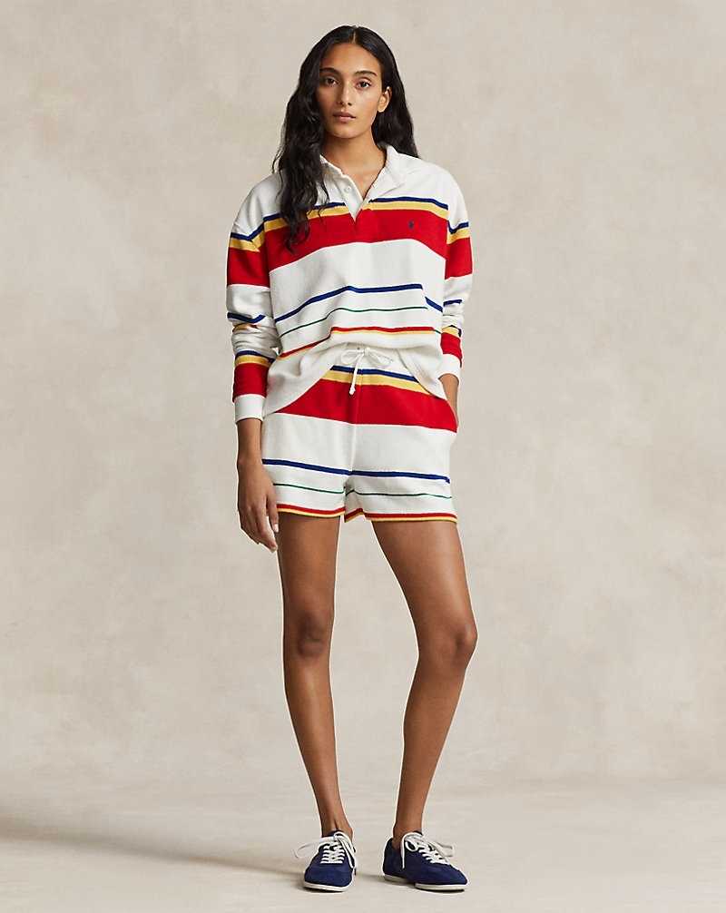 Sudadera con Capucha Ralph Lauren Striped Terry Rugby Mujer Rayas | OCAUBJL-34 - vista 3