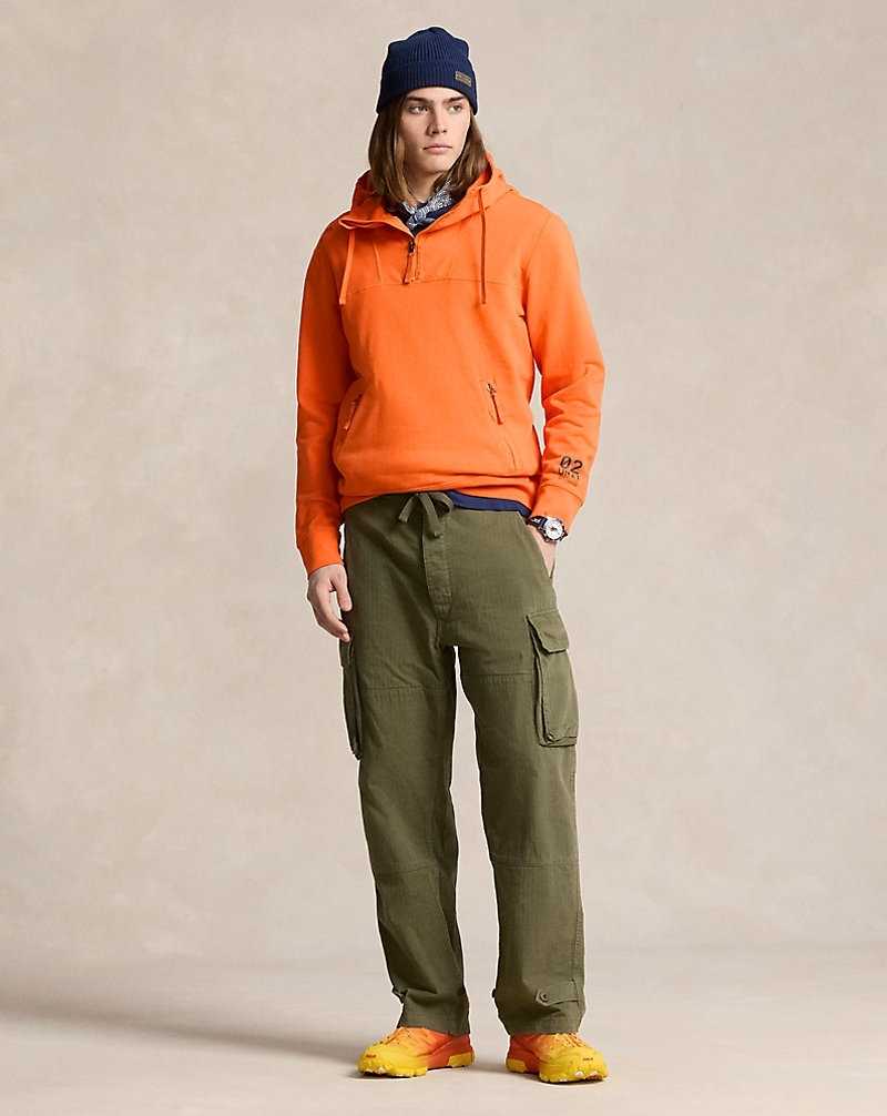Sudadera con Capucha Ralph Lauren Terry-Back Fleece Quarter-Zip Hombre Naranjas | LHJNZGF-35 - vista 3