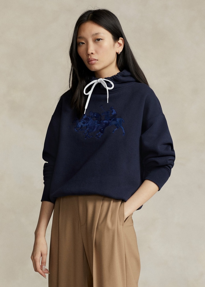 Sudadera con Capucha Triple-Pony Fleece Mujer Azul Marino | XLRG19358 - vista 1