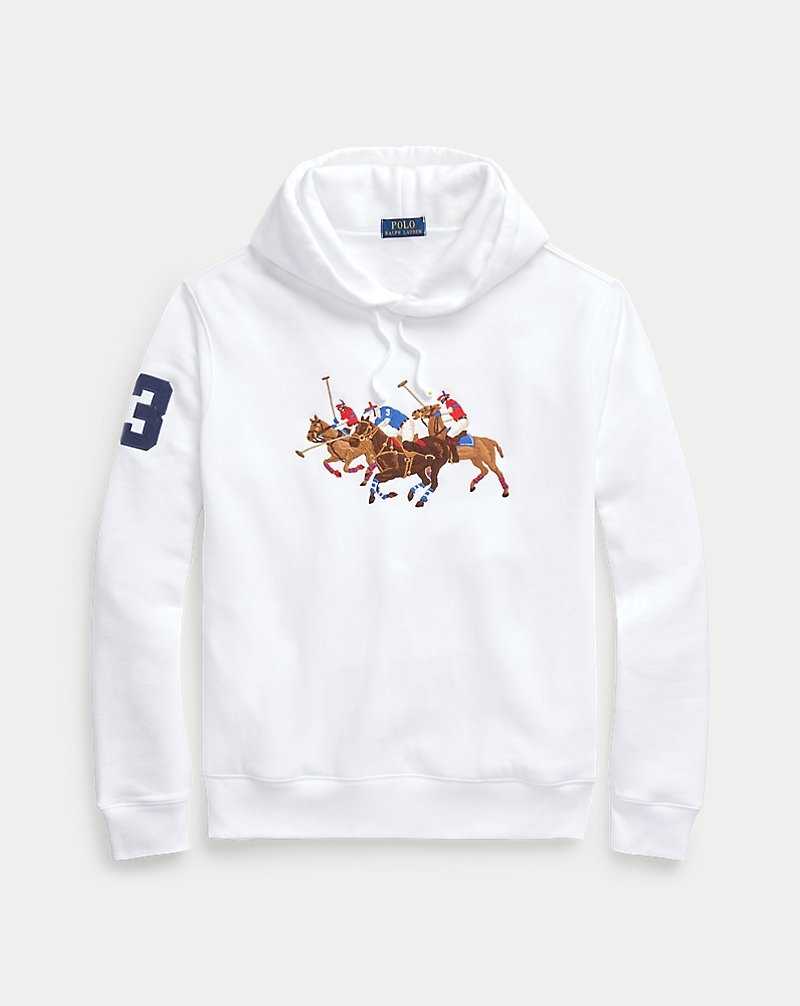 Sudadera con Capucha Ralph Lauren Triple-Pony Fleece Hombre Blancos | WKUVCNT-19 - vista 2