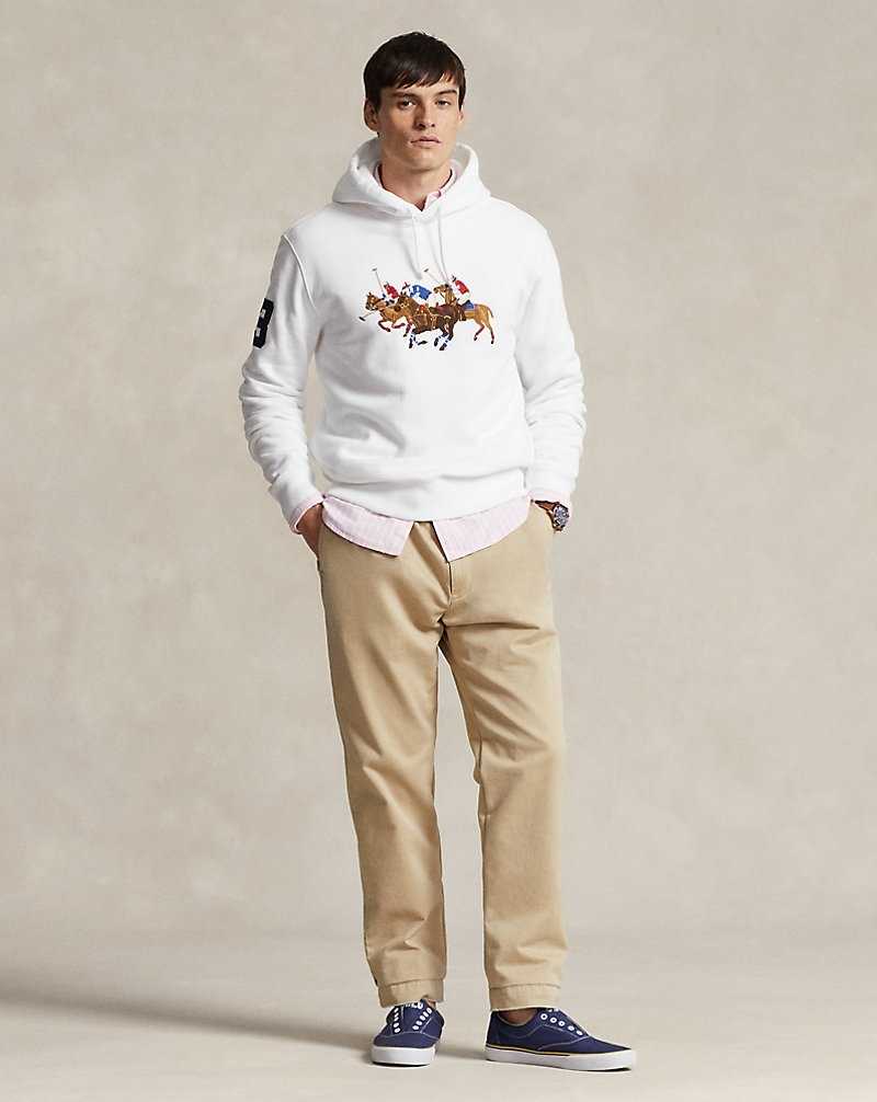 Sudadera con Capucha Ralph Lauren Triple-Pony Fleece Hombre Blancos | WKUVCNT-19 - vista 3
