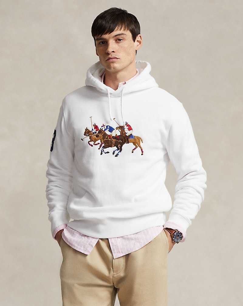 Sudadera con Capucha Ralph Lauren Triple-Pony Fleece Hombre Blancos | WKUVCNT-19 - vista 1