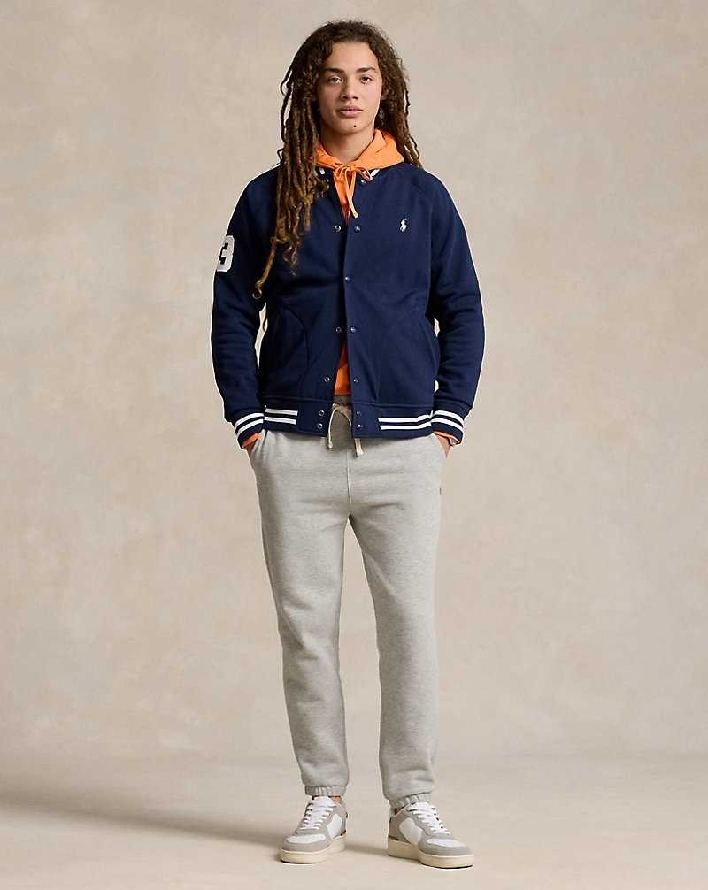 Sudadera con Capucha Ralph Lauren Triple-Pony Fleece Baseball Hombre Azul Marino | EQITJAX-49 - vista 3