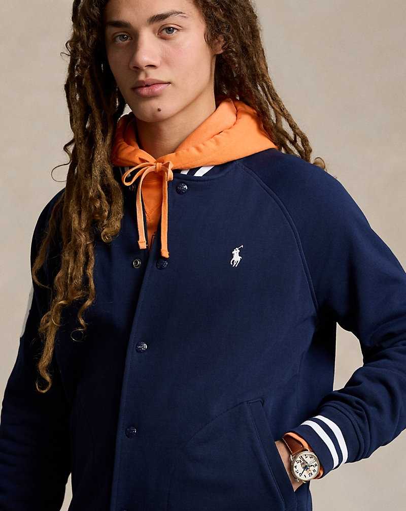 Sudadera con Capucha Ralph Lauren Triple-Pony Fleece Baseball Hombre Azul Marino | EQITJAX-49 - vista 5
