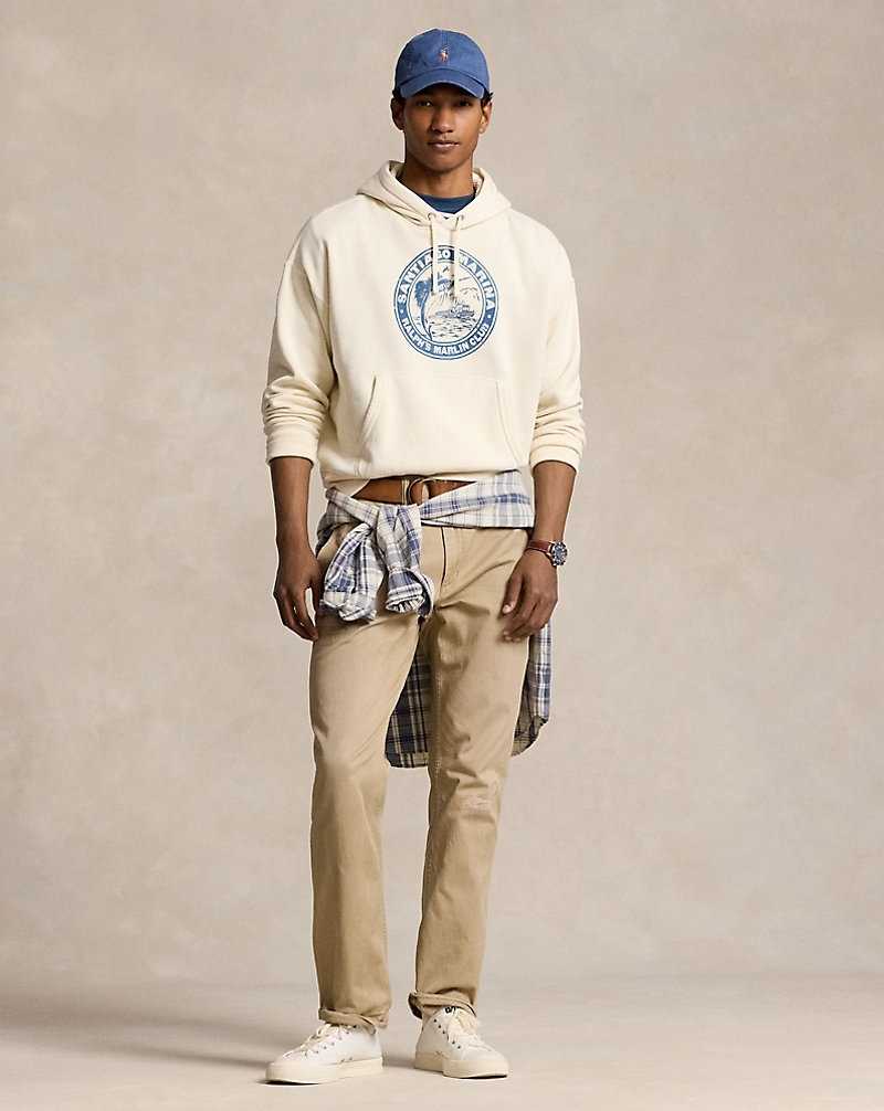 Sudadera con Capucha Ralph Lauren Vintage Fit Graphic Fleece Hombre Herbal Milk | ETVPQZM-42 - vista 3