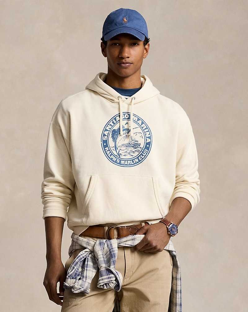 Sudadera con Capucha Ralph Lauren Vintage Fit Graphic Fleece Hombre Herbal Milk | ETVPQZM-42 - vista 1