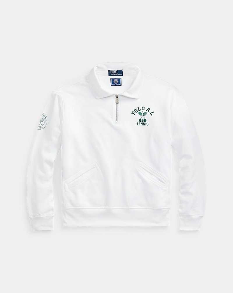 Sudadera con Capucha Ralph Lauren Wimbledon Lightweight Fleece Half-Zip Mujer Blancos | SNVEOFG-62 - vista 2