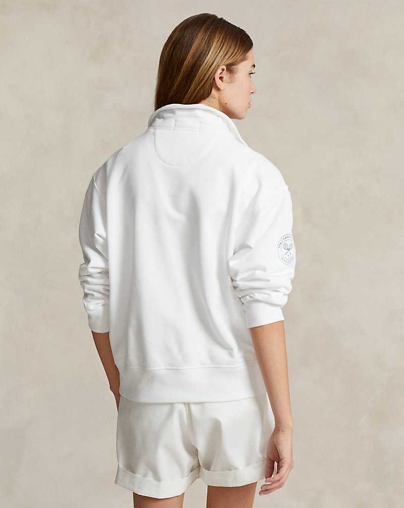 Sudadera con Capucha Ralph Lauren Wimbledon Lightweight Fleece Half-Zip Mujer Blancos | SNVEOFG-62 - vista 4