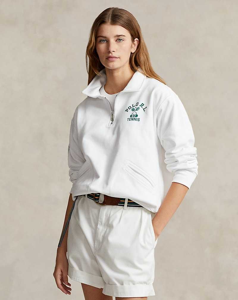 Sudadera con Capucha Ralph Lauren Wimbledon Lightweight Fleece Half-Zip Mujer Blancos | SNVEOFG-62 - vista 1