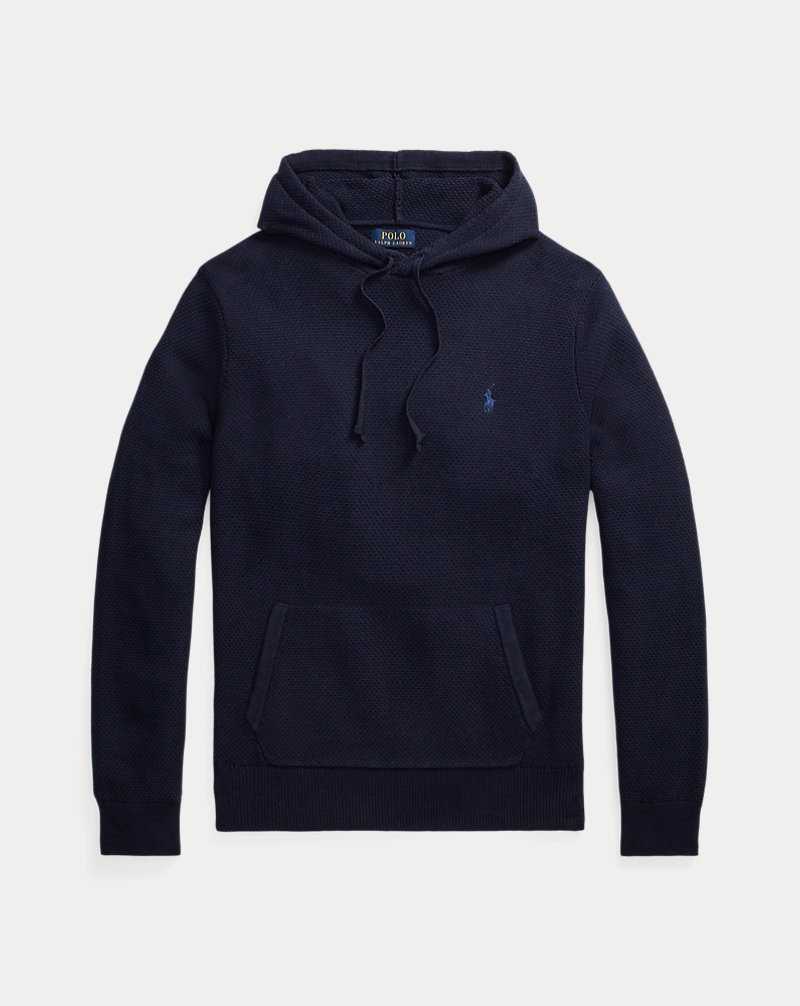 Sudadera con Capucha Ralph Lauren Woven-Stitch Cotton Hombre Azul Marino | XALVONK-72 - vista 2