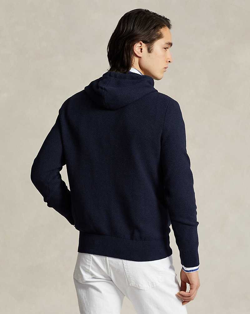 Sudadera con Capucha Ralph Lauren Woven-Stitch Cotton Hombre Azul Marino | XALVONK-72 - vista 4