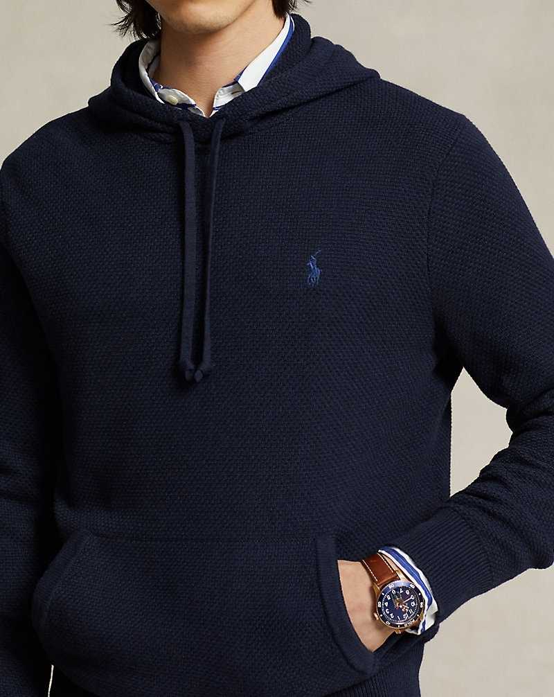 Sudadera con Capucha Ralph Lauren Woven-Stitch Cotton Hombre Azul Marino | XALVONK-72 - vista 5