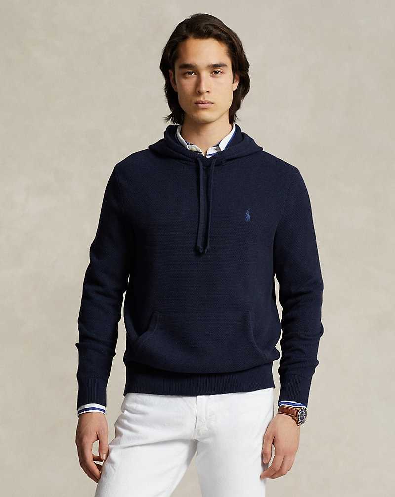Sudadera con Capucha Ralph Lauren Woven-Stitch Cotton Hombre Azul Marino | XALVONK-72 - vista 1