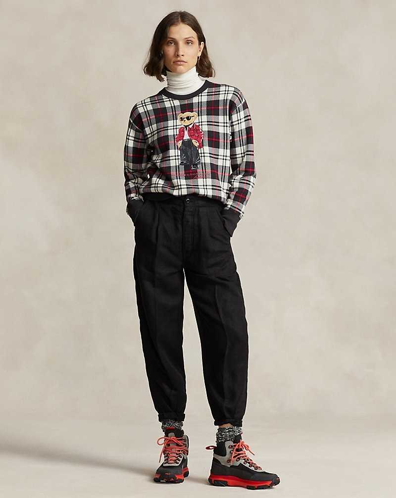 Sudaderas Ralph Lauren Bear Cotton-Blend Mujer Black/Cream/Red | CSPXURY-96 - vista 3