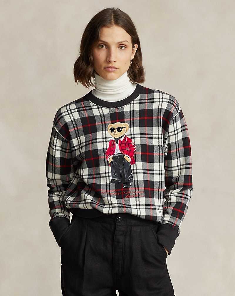 Sudaderas Ralph Lauren Bear Cotton-Blend Mujer Black/Cream/Red | CSPXURY-96 - vista 1