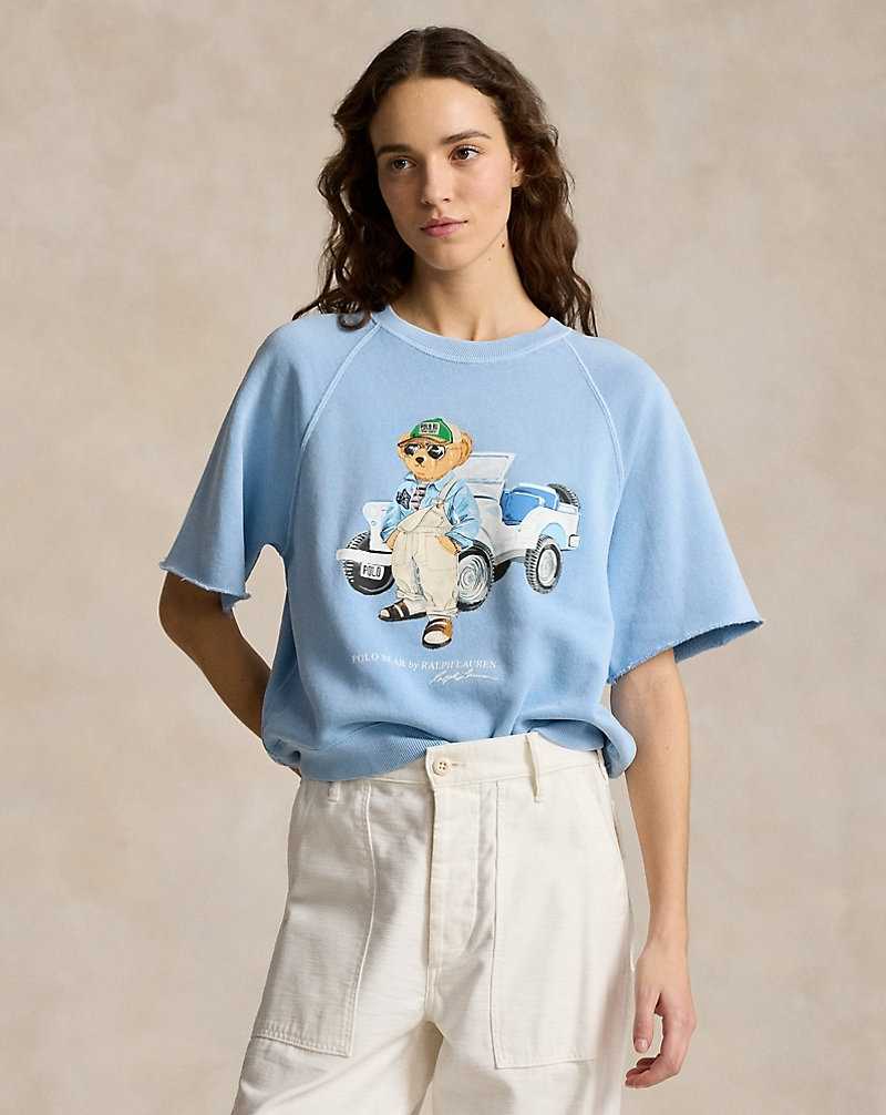 Sudaderas Ralph Lauren Bear Fleece-Sleeve Mujer Azules | VUYLAWC-35 - vista 1