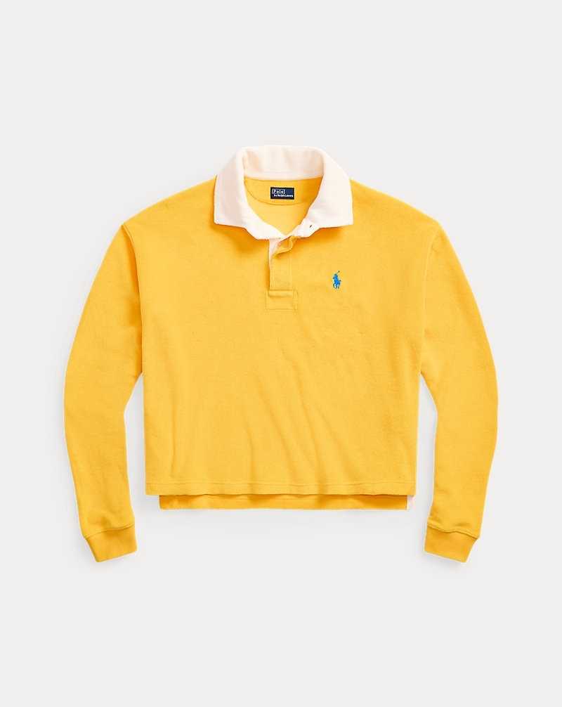 Sudaderas Ralph Lauren Cropped Terry Rugby Mujer Yellowfin | FBGPSXE-24 - vista 2