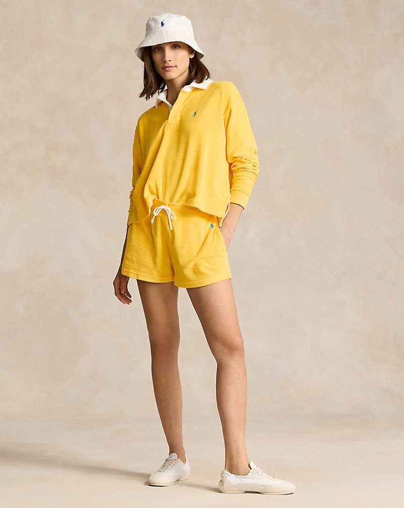 Sudaderas Ralph Lauren Cropped Terry Rugby Mujer Yellowfin | FBGPSXE-24 - vista 3