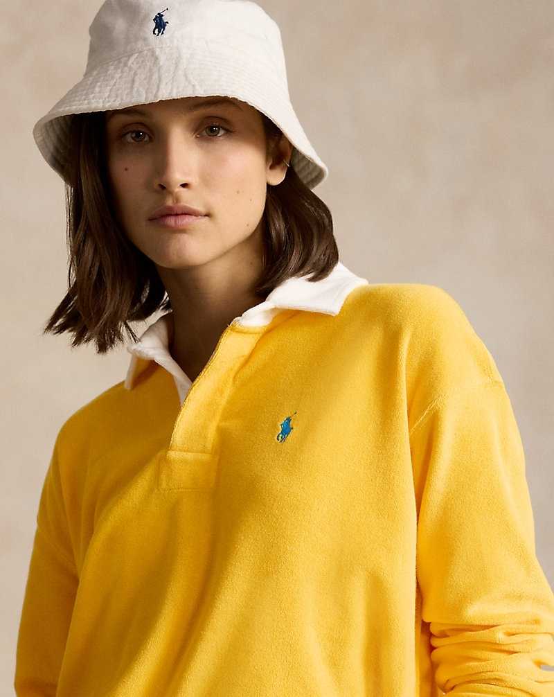 Sudaderas Ralph Lauren Cropped Terry Rugby Mujer Yellowfin | FBGPSXE-24 - vista 5