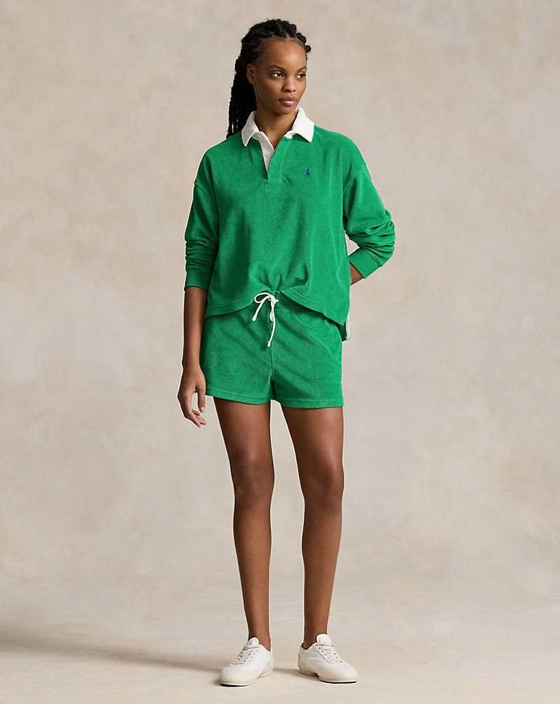 Sudaderas Ralph Lauren Cropped Terry Rugby Mujer Billiard | UAVKFWE-90 - vista 3
