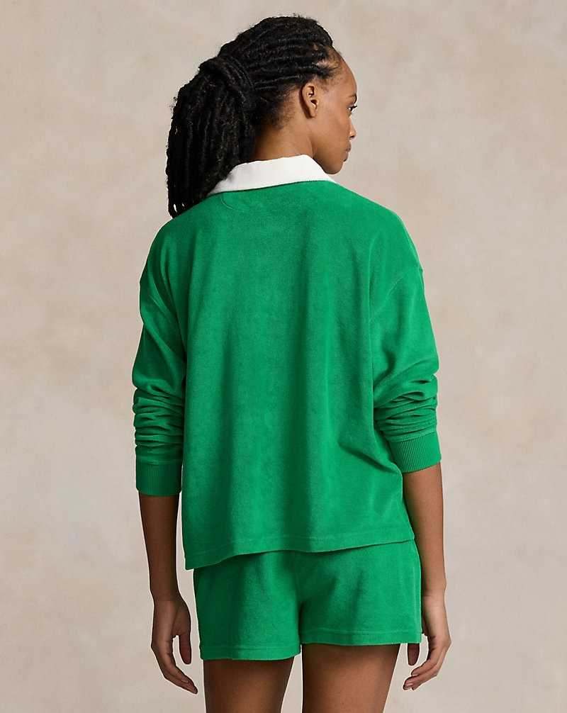 Sudaderas Ralph Lauren Cropped Terry Rugby Mujer Billiard | UAVKFWE-90 - vista 4