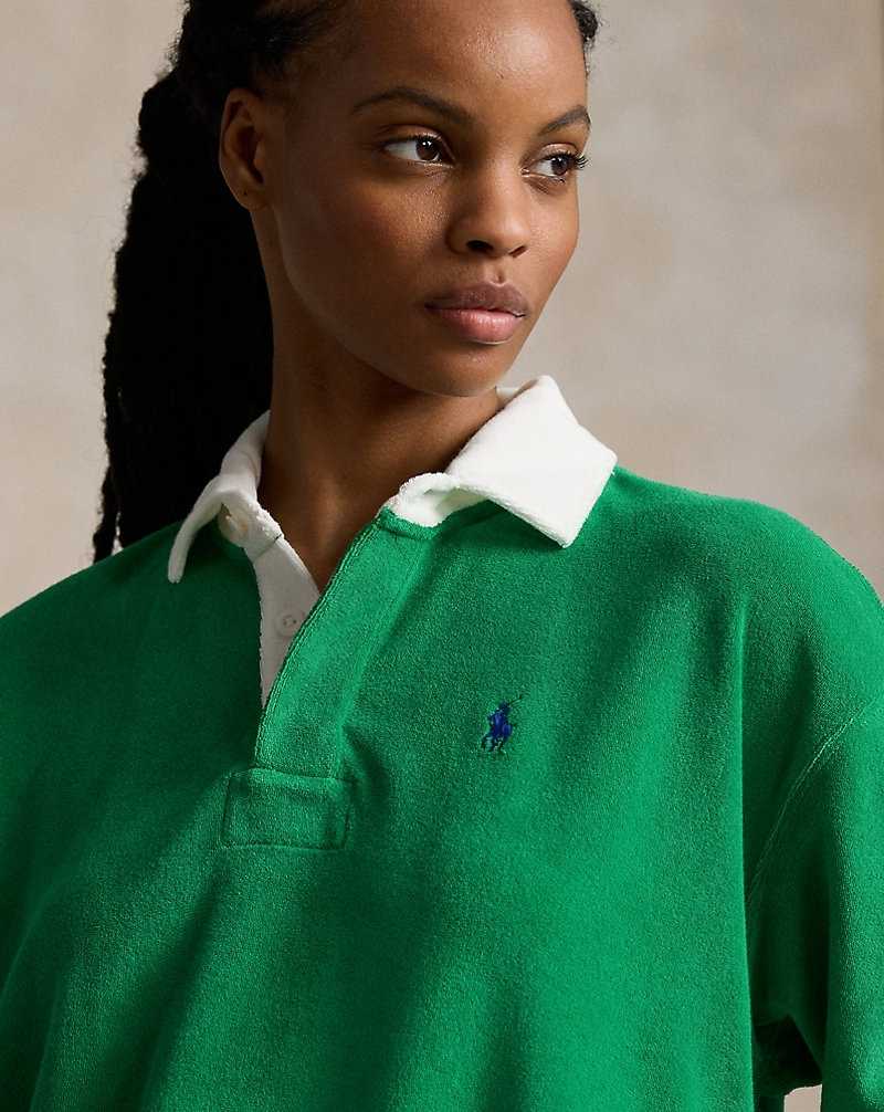 Sudaderas Ralph Lauren Cropped Terry Rugby Mujer Billiard | UAVKFWE-90 - vista 5