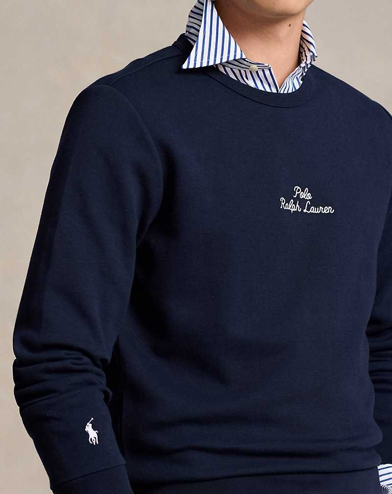 Sudaderas Ralph Lauren Embroidered-Logo Double-Knit Hombre Azul Marino | FGALJIY-72 - vista 5