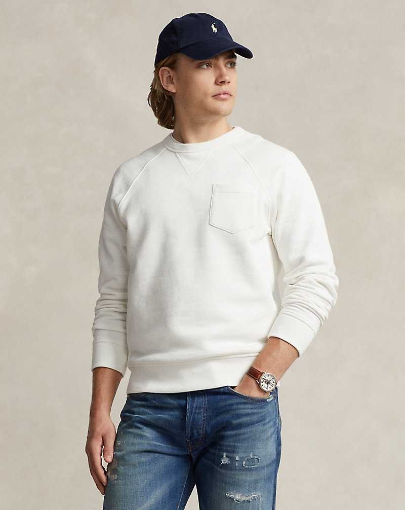 Sudaderas Ralph Lauren Garment-Dyed Fleece Hombre Blancos | RBOTYKE-74 - vista 3