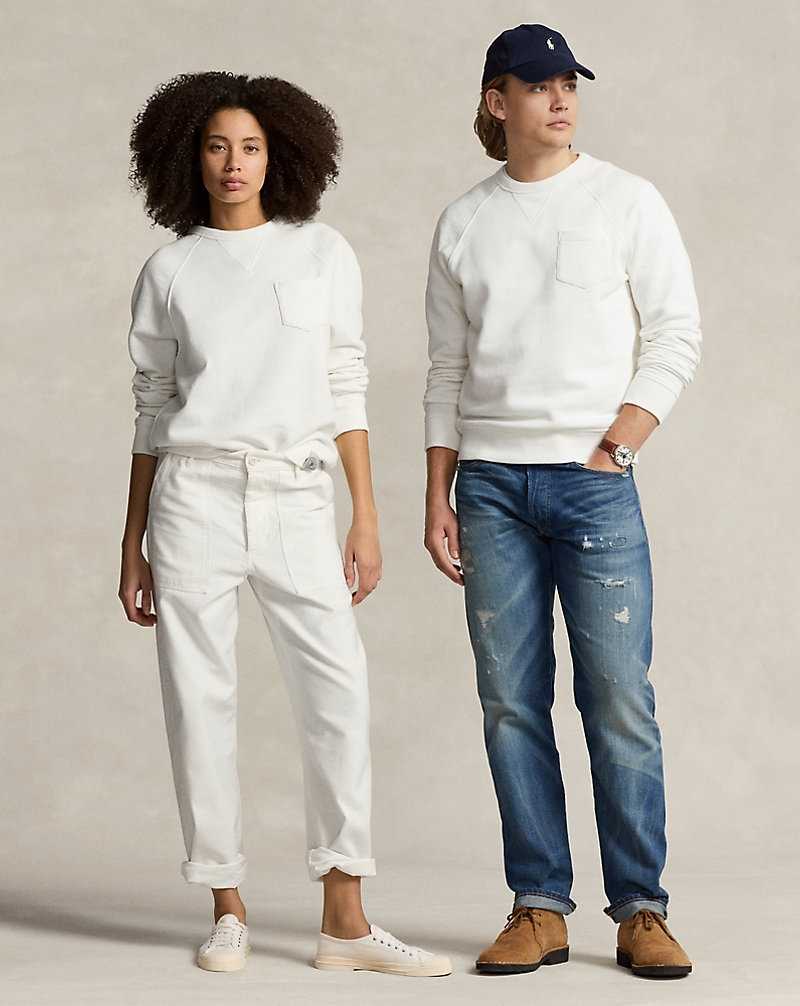 Sudaderas Ralph Lauren Garment-Dyed Fleece Hombre Blancos | RBOTYKE-74 - vista 1