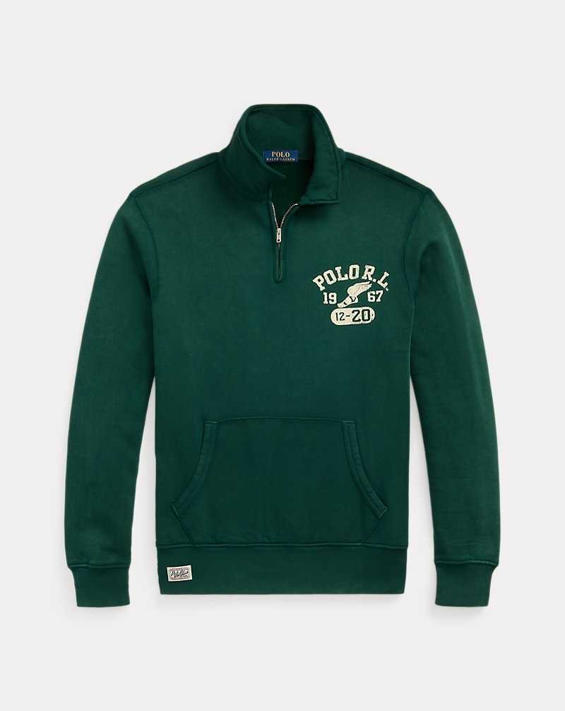 Sudaderas Ralph Lauren Graphic Fleece Quarter-Zip Hombre Moss Agate | BCEMZIA-89 - vista 2