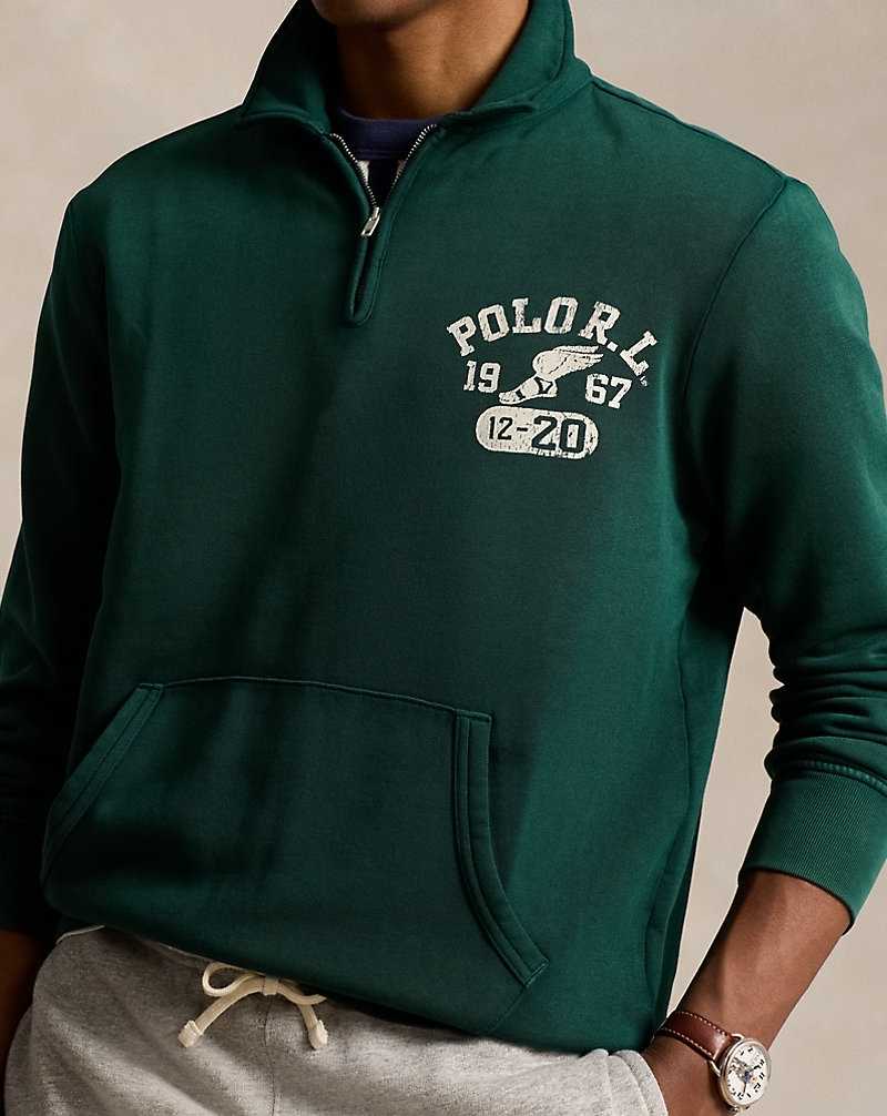 Sudaderas Ralph Lauren Graphic Fleece Quarter-Zip Hombre Moss Agate | BCEMZIA-89 - vista 5