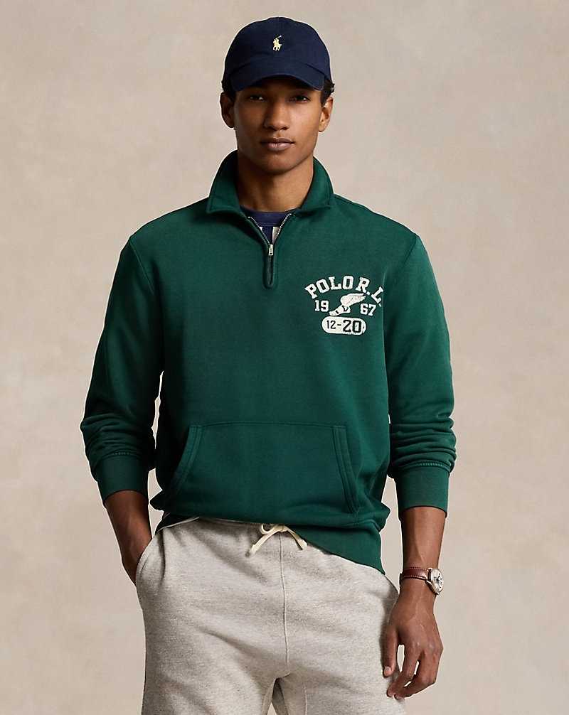 Sudaderas Ralph Lauren Graphic Fleece Quarter-Zip Hombre Moss Agate | BCEMZIA-89 - vista 1