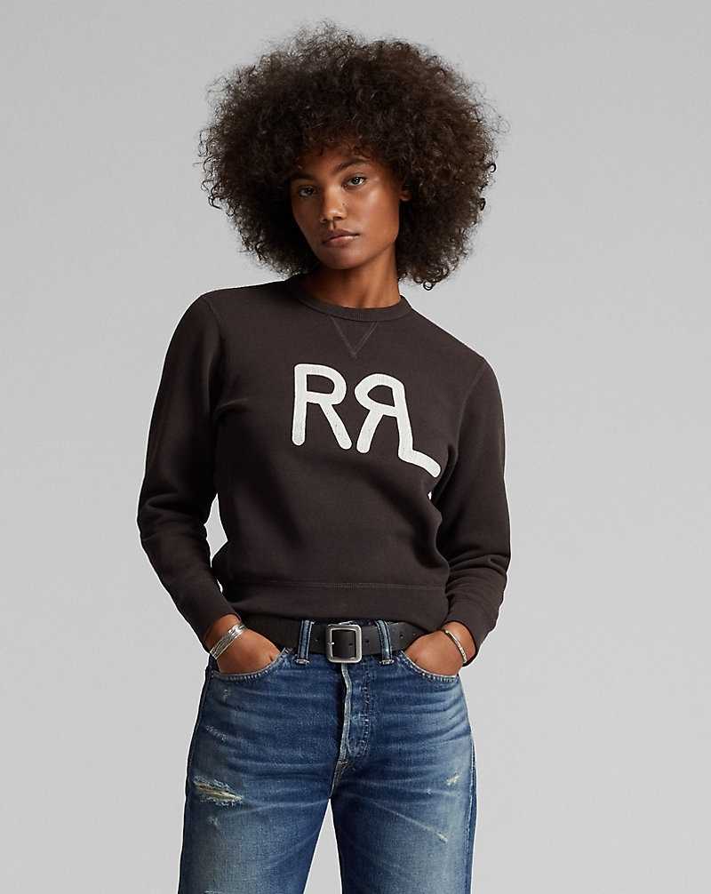Sudaderas Ralph Lauren Logo Cotton-Blend Fleece Mujer Faded Black/White | FPTZREK-31 - vista 2