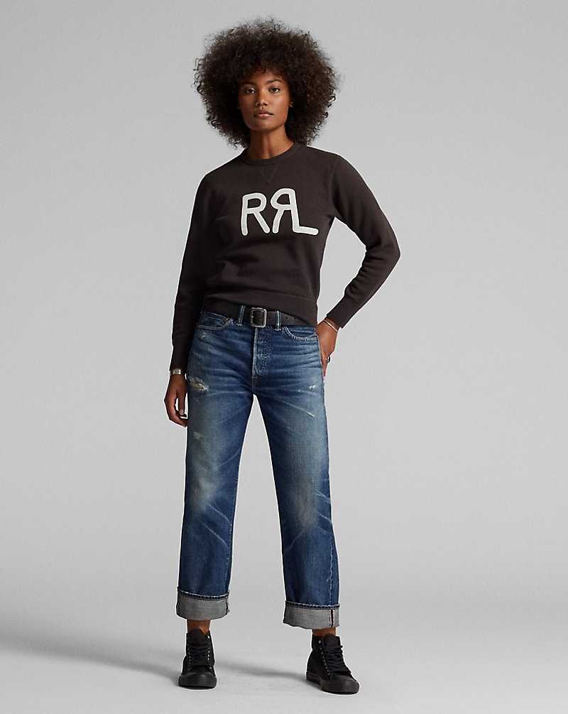 Sudaderas Ralph Lauren Logo Cotton-Blend Fleece Mujer Faded Black/White | FPTZREK-31 - vista 3