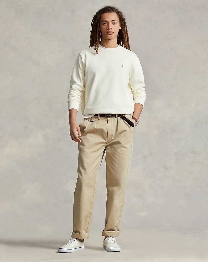 Sudaderas Ralph Lauren Loopback Fleece Hombre Creme | MYLVEWS-51 - vista 3