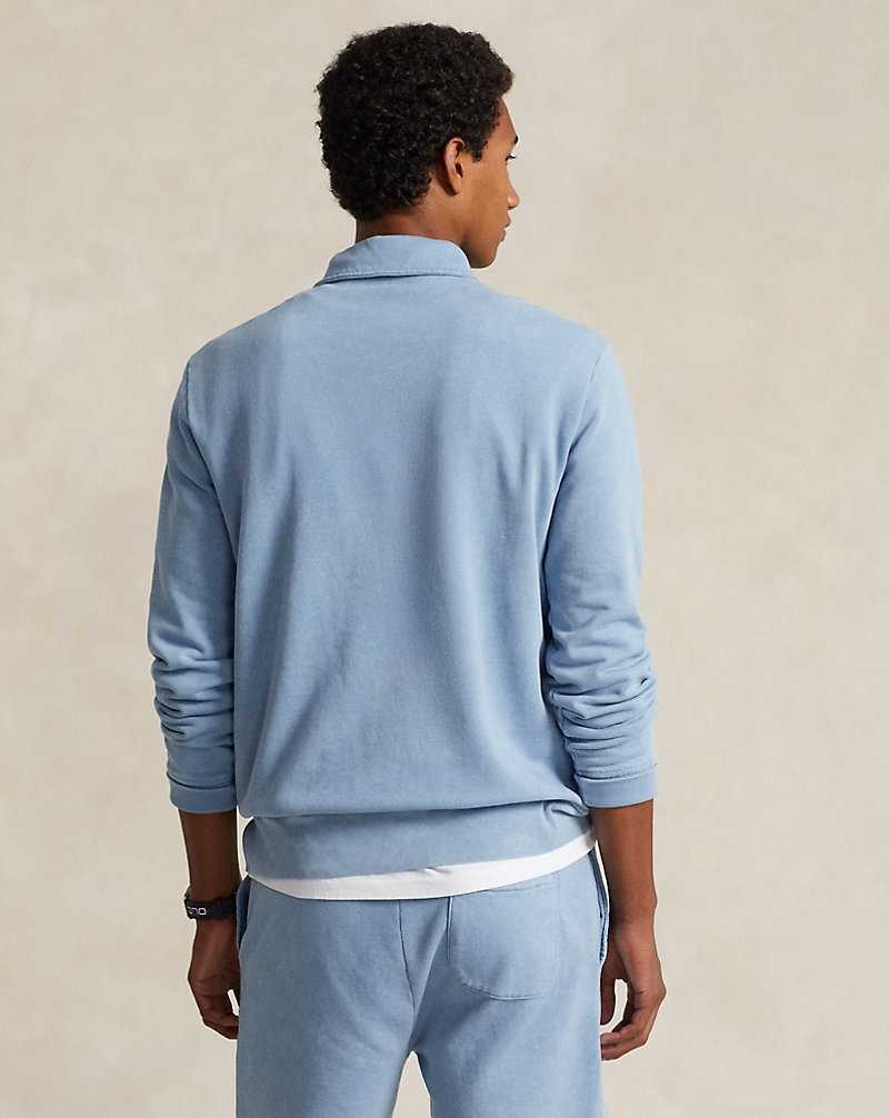 Sudaderas Ralph Lauren Loopback Fleece Quarter-Zip Hombre Azules | RNYVXHI-91 - vista 4