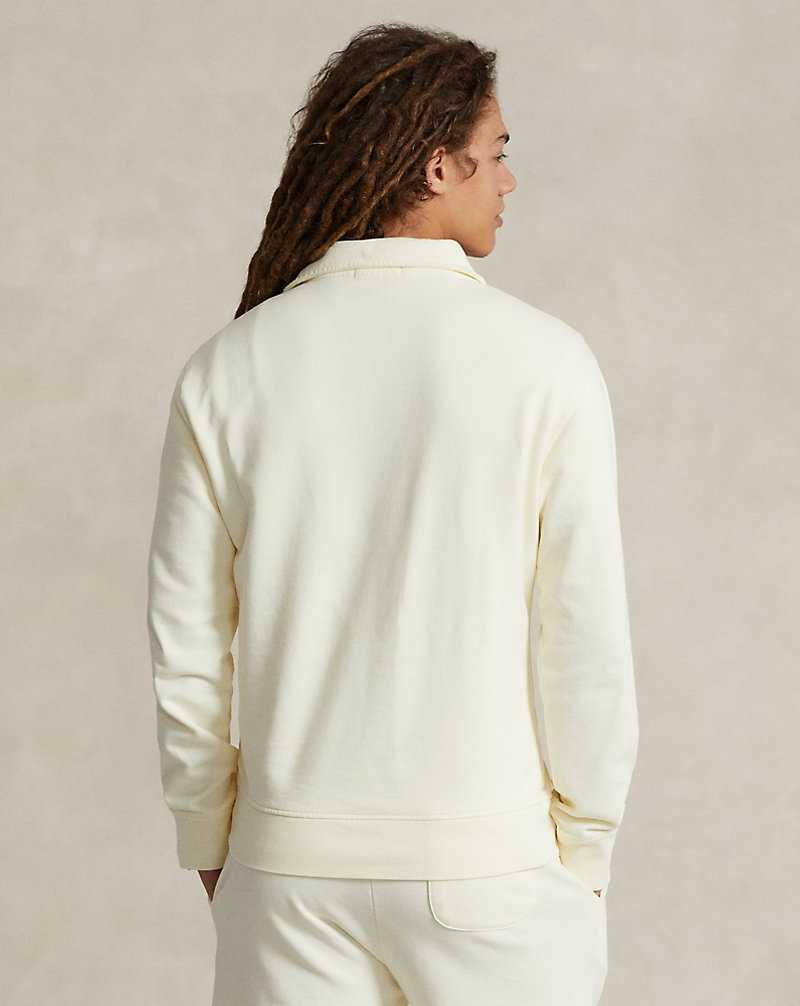 Sudaderas Ralph Lauren Loopback Fleece Quarter-Zip Hombre Creme | QNMYFRD-71 - vista 4