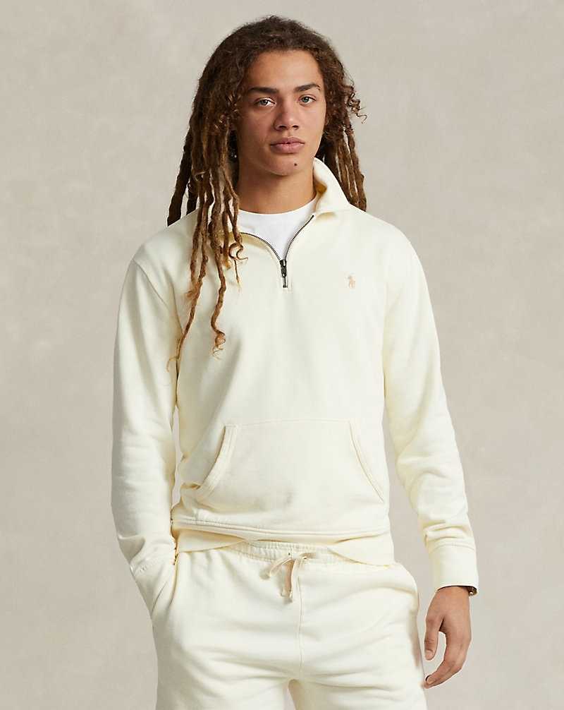 Sudaderas Ralph Lauren Loopback Fleece Quarter-Zip Hombre Creme | QNMYFRD-71 - vista 1