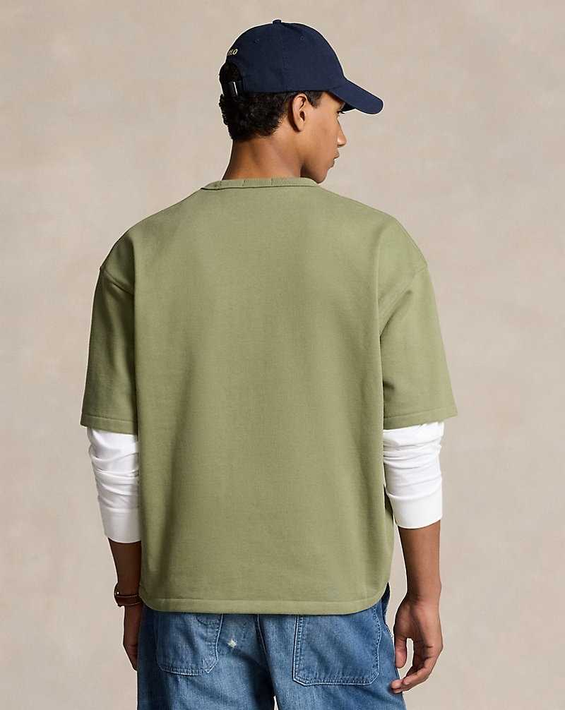 Sudaderas Ralph Lauren Relaxed Fit Logo Heavyweight Hombre Verdes | JHACFEZ-42 - vista 4
