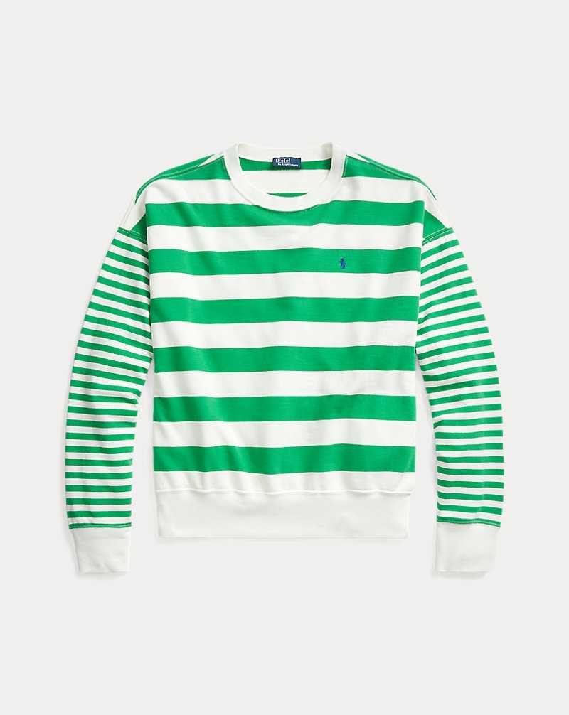 Sudaderas Ralph Lauren Striped Cotton Terry Mujer Preppy Green/Deckwash Whi | DQFKXWM-94 - vista 2
