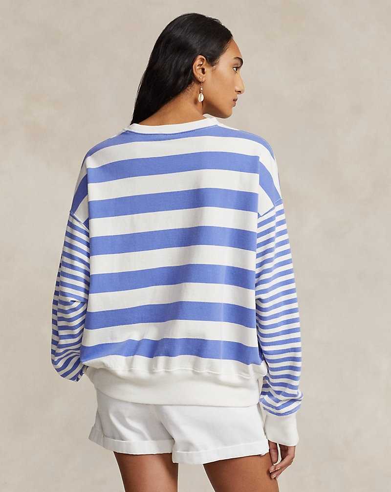 Sudaderas Ralph Lauren Striped Cotton Terry Mujer Resort Blue/Deckwash Whit | RODSZLE-93 - vista 4